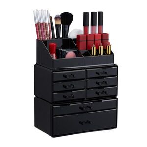 Relaxdays ORGANIZÉR Čierny akryl 3-dielny-set vyobraziť