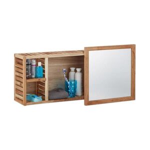Relaxdays POLICA Orech nástenná s posuvným zrkadlom 80 cm vyobraziť