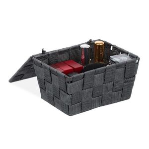 Relaxdays ÚLOŽNÝ KÔŠ Sivá s vekom plast 10, 5x19, 5x14, 5 cm vyobraziť