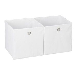 Relaxdays ÚLOŽNÝBOX Biela 2-dielny-set látka skladací 30x30x30 cm vyobraziť