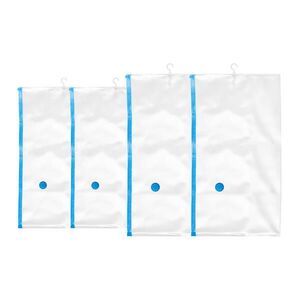 Relaxdays VRECKÁ Transparentné modré vákuové na oblečenie Sada-4 ks plast na zavesenie 70x140 cm vyobraziť