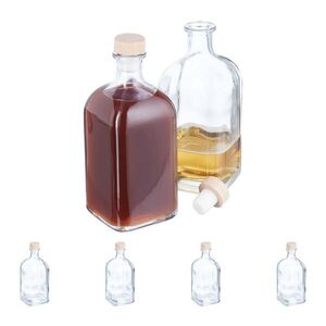 Relaxdays FĽAŠE Transparentná Prírodná 6-kusová-sada 500 ml vyobraziť