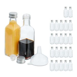 Relaxdays FĽAŠTIČKY Transparentná strieborná 24-dielna-sada sklo 100 ml vyobraziť