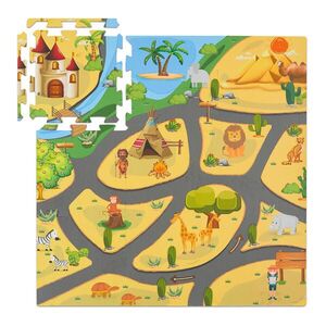 Relaxdays PUZZLEPODLOŽKA Farebná 21-dielna-sada Safari pena vyobraziť