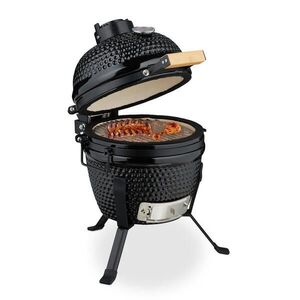 Relaxdays GRIL Čierny kamado keramický teplomer 450 °C vyobraziť