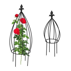 Relaxdays OPORA Čierna 2-dielny-set oceľ cibuľový tvar 65x25 cm vyobraziť