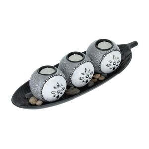 Relaxdays SVIETNIK sivá čierna biela 3-dielny-Set vyobraziť