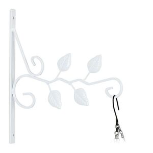 Relaxdays HÁK Biely železo na závesné kvetináče 30 cm vyobraziť