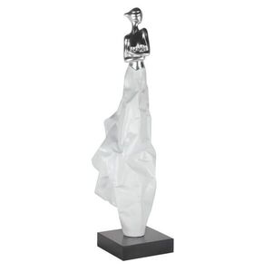 KUNSTLOFT DEKORATÍVNA SOCHA 24/88 cm, biela/strieborná, umelecký motív vyobraziť