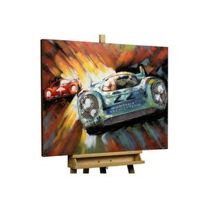 KUNSTLOFT KOVOVÝ OBRAZ 100/75 cm, automobilový motív, modro-červený vyobraziť