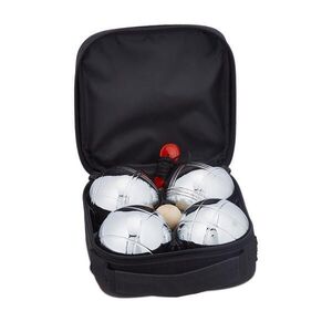 Relaxdays PETANQUE-SET Strieborná Čierna 4-ks-set oceľ s taškou vyobraziť