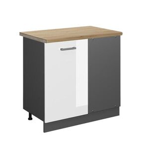 Vicco ROHOVÁ SPODNÁ SKRINKA R-Line Biely vysoký lesk 86 cm , AP Oak vyobraziť