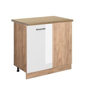 Vicco ROHOVÁ SPODNÁ SKRINKA R-Line Biely vysoký lesk 86 cm , AP Oak vyobraziť