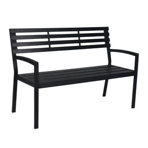 Relaxdays ZÁHRADNÁ LAVICA Čierna kov WPC pre 2 osoby 128 cm vyobraziť