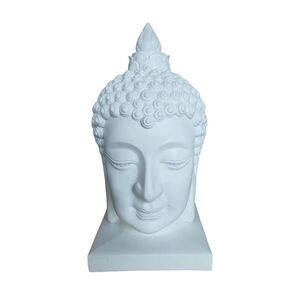 Relaxdays SOCHA Biela hlava Buddhu polyresin 60 cm vyobraziť