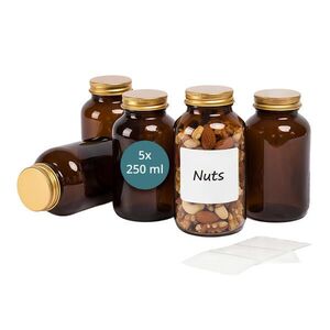 Relaxdays SKLENICA Hnedá Zlatá 5-dielna-sada 250 ml vyobraziť