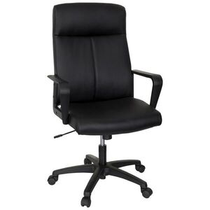 MID.YOU OTOČNÁ STOLIČKA, vzhľad kože, čierna vyobraziť