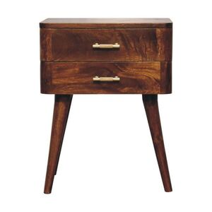 Artisan Furniture NOČNÝ stolík T-Bar, 2 zásuvky, severský štýl, hnedý vyobraziť