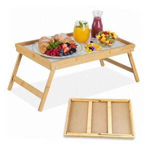 Relaxdays PODNOS Prírodná biela skladací bambus MDF 63 cm vyobraziť