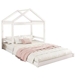 OKWISH DOMČEKOVÁ posteľ 140/200 cm biela z borovicového dreva a MDF s lamelovým roštom vyobraziť