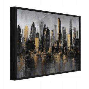 Wallarena ZARÁMOVANÉ obrazy mestská abstrakcia čierna 120x80 cm vyobraziť