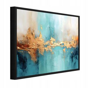 Wallarena ZARÁMOVANÉ obrazy mramor abstraktné zlaté 100x70 cm vyobraziť