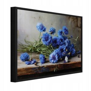 Wallarena ZARÁMOVANÉ obrazy kvety vintage modré 100x70 cm vyobraziť