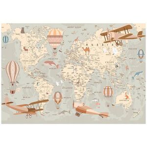 Wallarena FOTOTAPETA do detskej izby mapa sveta vliesová tapeta 300x210 vyobraziť