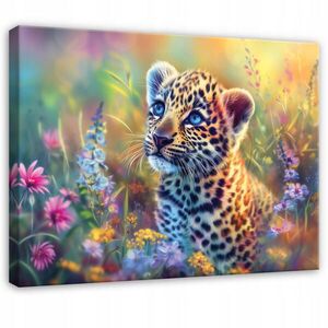 Wallarena OBRAZ na plátne Zvieratá Panter Farebný 100x70 cm vyobraziť