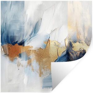 MuchoWow NÁLEPKA NA STENU Zlatá - modrá - akvarel - umenie - moderné 50x50 cm vyobraziť