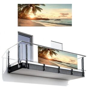MuchoWow BALKÓNOVÁ ZÁSTENA Pláž - palmy - oceán - západ slnka 300x120 cm vyobraziť