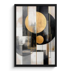MuchoWow ZARÁMOVANÝ PLAGÁT Abstraktné - Zlato - Striebro - Tvary - Estetické - Moderné 40x60 cm vyobraziť