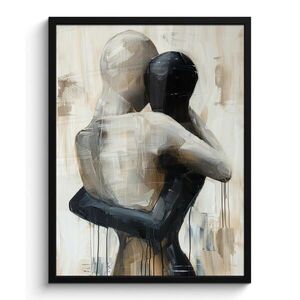 MuchoWow ZARÁMOVANÝ PLAGÁT Abstraktné - Láska - Čiernobiele - Moderné 60x80 cm vyobraziť