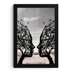 MuchoWow ZARÁMOVANÝ PLAGÁT Pláž - more - ľudia - strom - moderné umenie 20x30 cm vyobraziť
