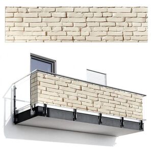 MuchoWow BALKÓNOVÁ ZÁSTENA Tehly - Nástenné - Svetlé - Biele 500x120 cm vyobraziť