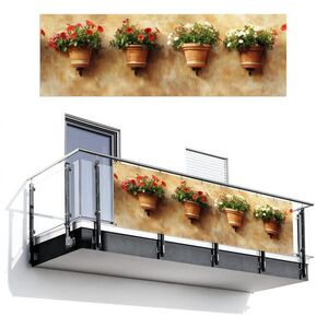 MuchoWow BALKÓNOVÁ ZÁSTENA Kvetináče - Nástenné - Vintage 300x100 cm vyobraziť