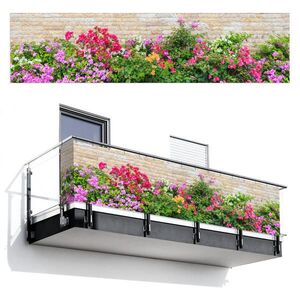 MuchoWow BALKÓNOVÁ ZÁSTENA Kvety - rastliny - listy - kamene 500x120 cm vyobraziť