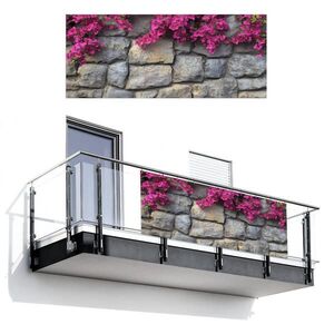 MuchoWow BALKÓNOVÁ ZÁSTENA Bougainvillea - kamenná stena - ružová 300x120 cm vyobraziť