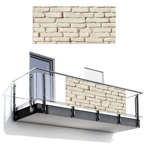 MuchoWow BALKÓNOVÁ ZÁSTENA Tehly - Nástenné - Svetlé - Biele 200x90 cm vyobraziť