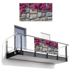 MuchoWow BALKÓNOVÁ ZÁSTENA Bougainvillea - kamenná stena - ružová 200x110 cm vyobraziť