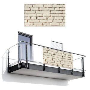 MuchoWow BALKÓNOVÁ ZÁSTENA Tehly - Nástenné - Svetlé - Biele 200x110 cm vyobraziť