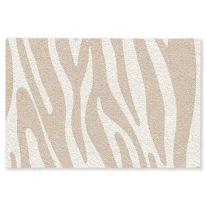 MuchoWow ROHOŽKA Zebra print - Béžová - Biela - Zvieracia potlač 120x80 cm vyobraziť