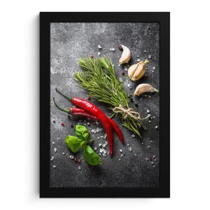 MuchoWow ZARÁMOVANÝ PLAGÁT Korenie - bylinky - korenie - betón 20x30 cm vyobraziť