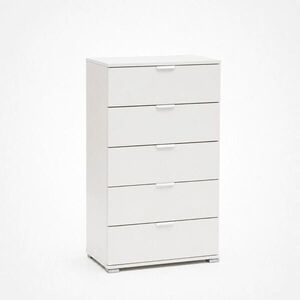 The White Stone BIELA Komoda s 5 Zásuvkami Už Zmontovaná | Úsporný Nábytok 60x103x38 cm vyobraziť