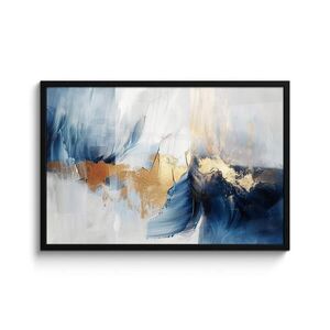 MuchoWow ZARÁMOVANÝ PLAGÁT Zlatá - modrá - akvarel - umenie - moderné 90x60 cm vyobraziť