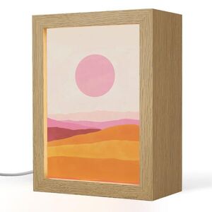OnlyWow STOLNÁ LAMPA Kopce - oranžová - slnko - abstraktné 15x20 cm vyobraziť