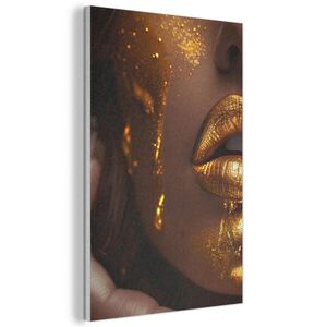 MuchoWow AKUSTICKÝ OBRAZ Žena - zlato - luxus - portrét 60x90 cm vyobraziť