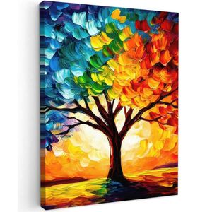 MuchoWow OBRAZ NA PLÁTNE Strom - umenie - príroda - západ slnka 60x80 cm vyobraziť