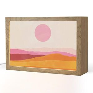OnlyWow STOLNÁ LAMPA Kopce - oranžová - slnko - abstraktné 30x20 cm vyobraziť