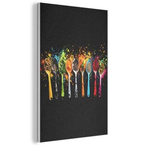 MuchoWow AKUSTICKÝ OBRAZ Lyžičky - korenie - moderné - graffiti - farba - farebné 60x90 cm vyobraziť